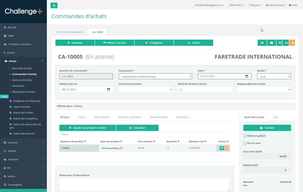 ChallengePlus Achats