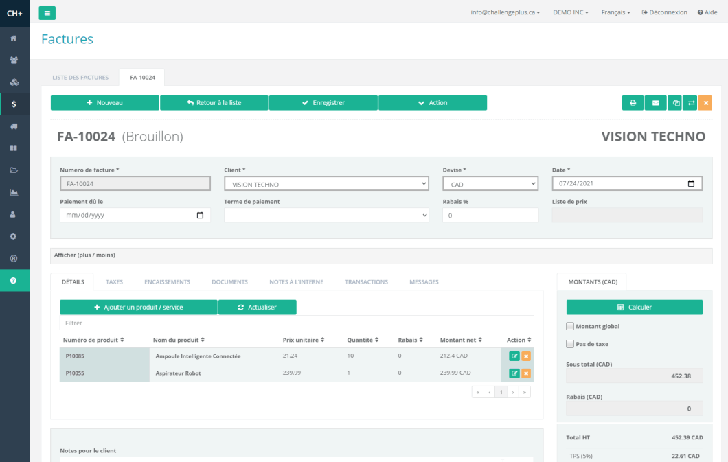 ChallengePlus Ventes