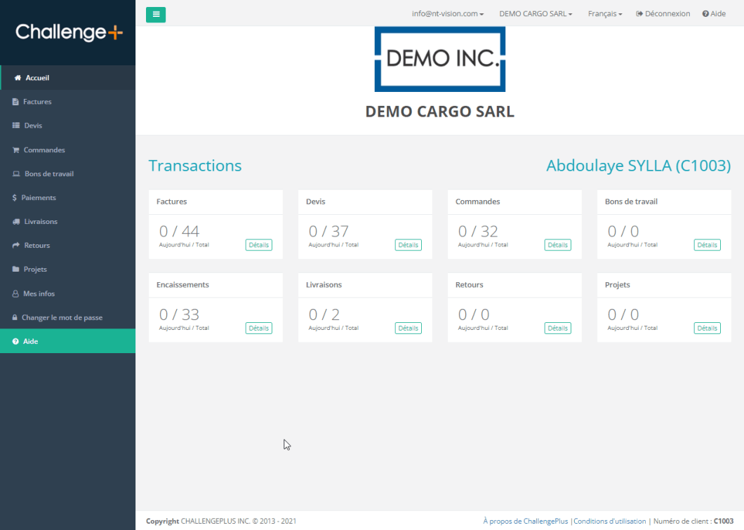 Espace client ChallengePlus