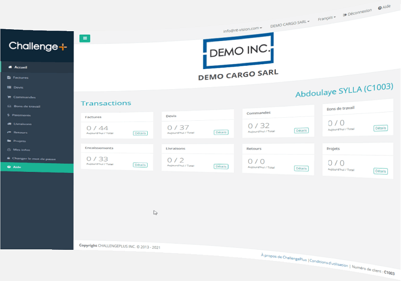 Espace client ChallengePlus